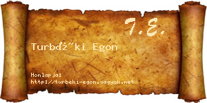 Turbéki Egon névjegykártya